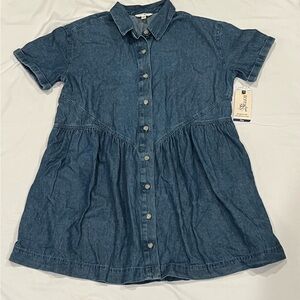 Terra & Sky Blue Denim Midi Dress